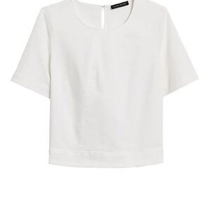 Banana Republic White Denim Cropped Top